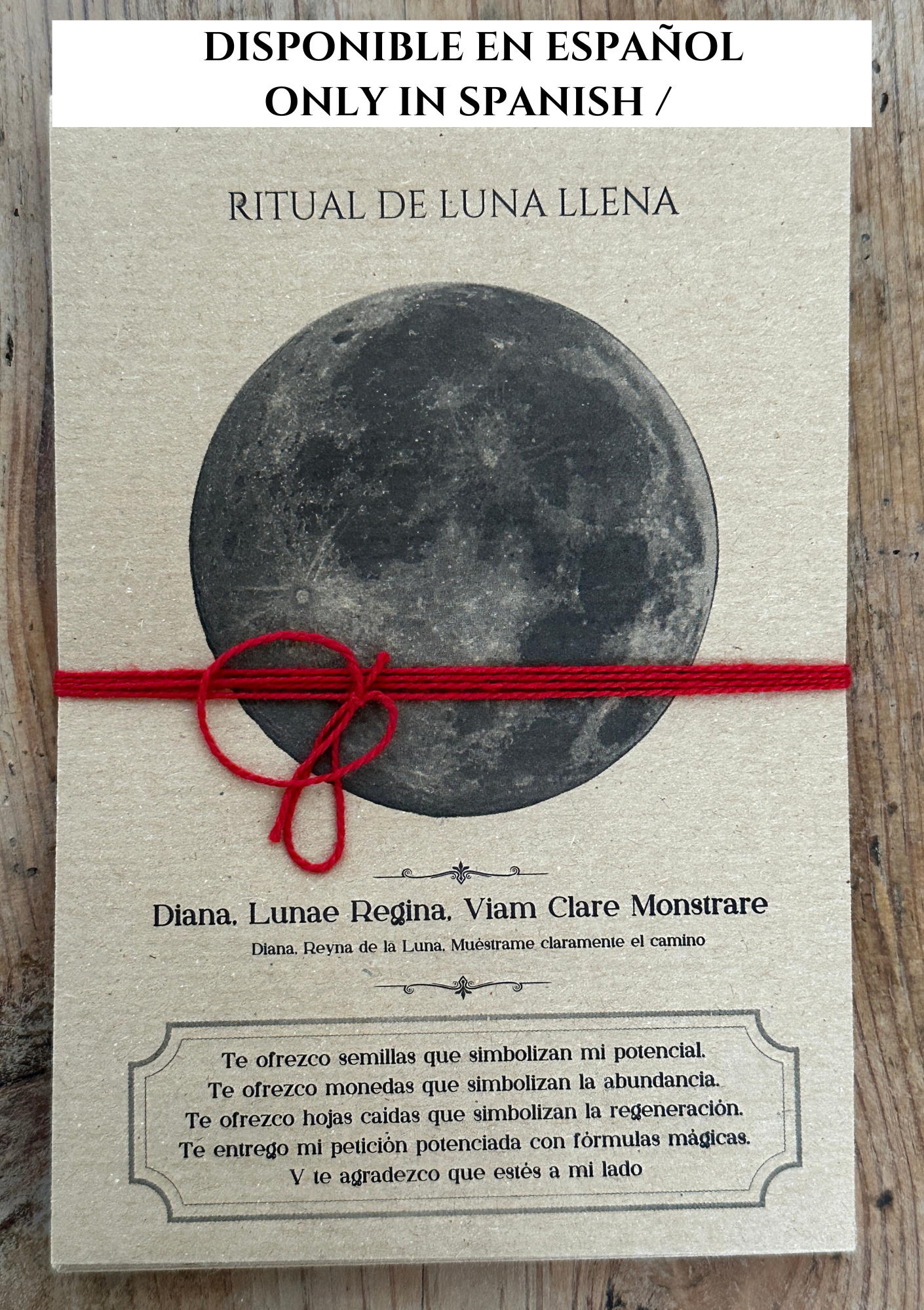 LUNA LLENA -  13 SOBRES POTENCIADORES PARA RITUALES - CON HILO ROJO