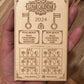 LUNAR CALENDAR ENGRAVED IN WOOD WITH THE CELESTIAL KEY